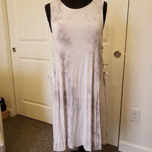 American Eagle Soft White and Grey Tie Dye Dress